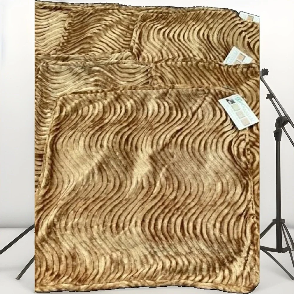 Lot of 7 Dreamweaver Wave Pattern Pillow Cases Camel Textured 18x18 Covers NWT